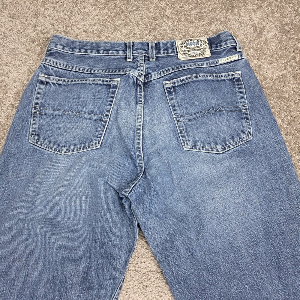 Lucky Brand Vintage Women 12 31 Wide Leg Jeans Blue High Rise Button Fly 80403D5 - Picture 6 of 12